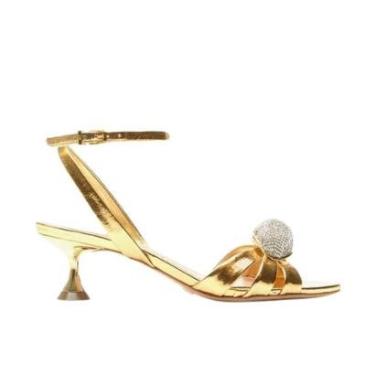 Imagem de Sandália Vicenza Stellar Salto Médio Dourado-Feminino