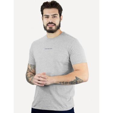 Imagem de Camiseta Calvin Klein Jeans Masculina Institutional Navy New Logo Cinza Mescla-Masculino
