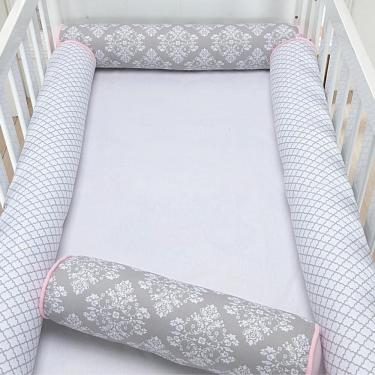 Imagem de Kit Berço Americano 4 Rolos Arabesco Cinza