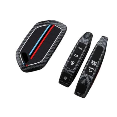 Imagem de Botões liga de zinco silicone caso chave do carro capa escudo remoto chave fob Compatível com kia/picanto/sorento /mq4 /carnaval /ka4 /k5 carens(Shell Only-6)