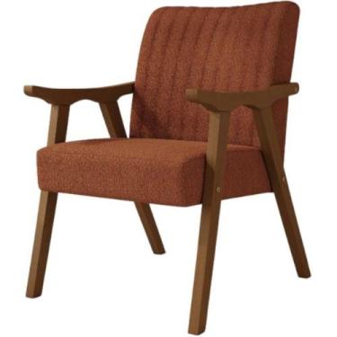 Imagem de Poltrona Delazari 560 Braço Madeira 90x57x72cm, IMBUIA/TERRACOTA