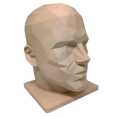 Imagem de Manequim Cabeça Bege Expositor Para Boné e Óculos Masculino 3d Bege