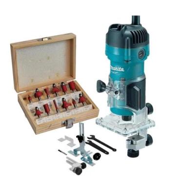 Imagem de Tupia para Laminado 6mm 530W 110v MAKITA com Jogos de Fresas para Made