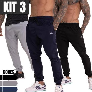 Imagem de Kit 3 Calça Tactel Jogger Com Elastano Active Wear Void Verão Slim-Masculino
