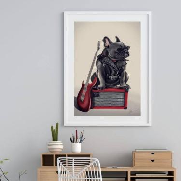 Imagem de Quadro Bulldog Francês Rock - 60X48Cm