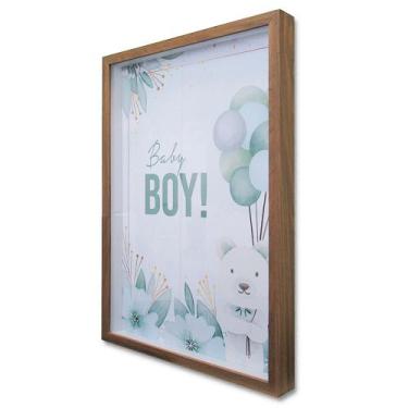 Imagem de Quadro Cofre Porta Objetos Maternidade Baby Boy - TaColado, 90 x 60cm