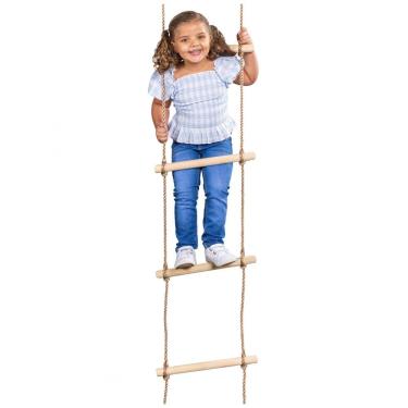 Imagem de Escada Balanço para Playground Squirrel Products 183 cm Natural - 6 Degraus de Madeira para Balanço Infantil
