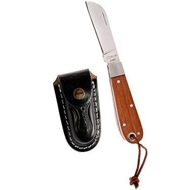 Imagem de Canivete Cimo 16/3 Inox Cabo Madeira com Cordão de Couro e com Bainha