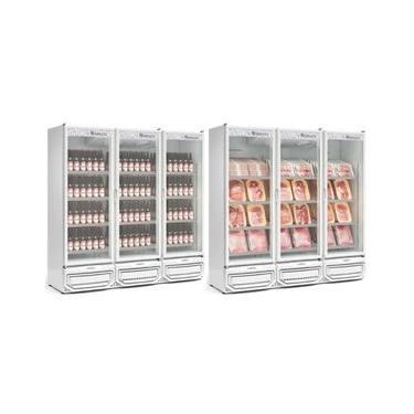 Imagem de Expositor de Bebidas Vertical 3 Portas GCBC1450 Branco Gelopar 220V