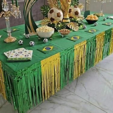 Imagem de Cortina Varal Metalizado Franja 3 Metros Painel Decorativo Tamanho:Úni