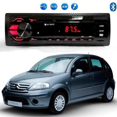Imagem de Radio Mp3 Som Automotivo Bluetooth Usb Cartão Sd Citroen C3 - E-TECH