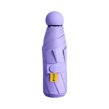 Imagem de Guarda-chuva Mini Dobrável UV, Proteção Dupla Para Sol E Chuva, Acessó