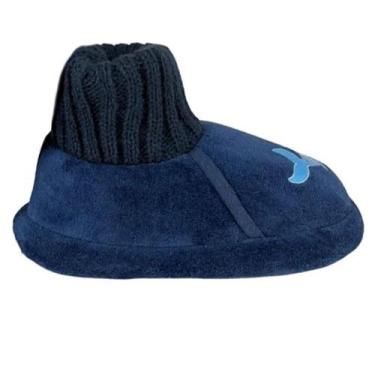 Imagem de Pantufa Infantil Meninos Maria Emilia Baleia Azul - 7899, Azul, 33/34