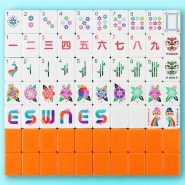 Imagem de Jogo de Mahjong Sichesines com 166 Peças, Esculpido em 3D, com Bolsa p