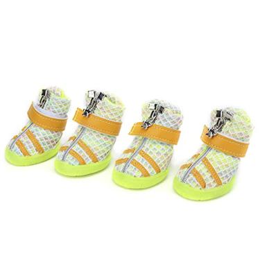 Imagem de Sapatos de cachorro, tecido de malha de tecido sendo moderno e moderno Sapatos de cachorro fáceis de usar para cães pequenos e médios(Verde colorido, 5 jardas)