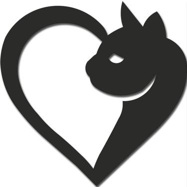 Imagem de Placa decorativa gato coração