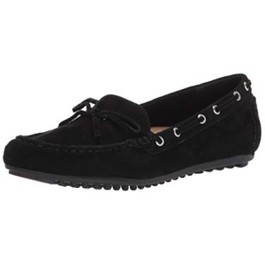 Imagem de Bella Vita Mocassim feminino, Couro de camurça preta, 8 Wide