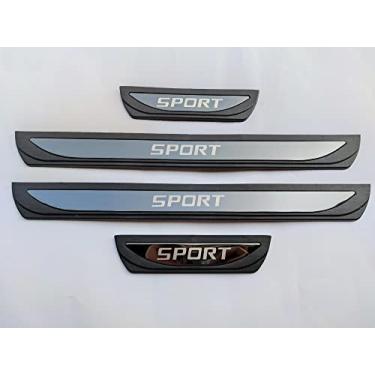 Imagem de GZBFTDH Proteção de Peitoril Soleira da Porta, para Nissan X-TRAIL XTRIL 2022 Carro Acessórios, Aço Inoxidável Kick Plate Guard de Pedal de Limiar Protetor, Peças para Automóveis