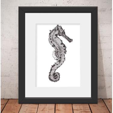 Imagem de Quadro Cavalo Marinho 56x46cm Vidro + Paspatur U0553