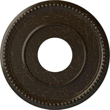 Imagem de Medalhão de teto Ekena Millwork CM12BRSHC Bradford, 31,5 cm de diâmetro x 9,5 cm de diâmetro x 0,9 cm de diâmetro (serve para toldos de até 17,7 cm), rachadura de pedra pintada à mão