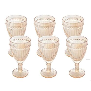 Imagem de CONJUNTO DE 6 TAÇAS PARA ÁGUA VIDRO EMPIRE 325ml ÂMBAR METALIZADO