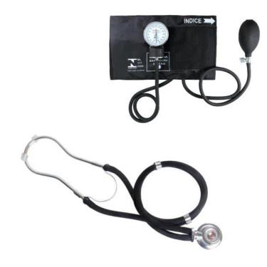 Imagem de Kit Esfigmomanômetro + Estetoscópio Grafite G-Tech