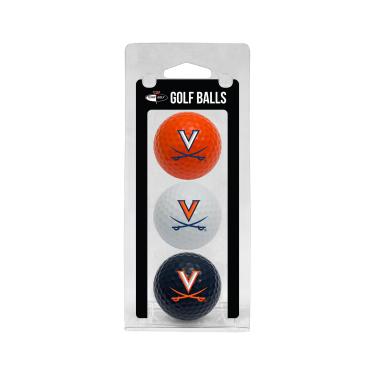 Imagem de Team Golf Bolas de golfe NCAA Virginia Cavaliers tamanho regulamentado, pacote com 3, impressão colorida e durável do time