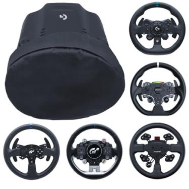 Imagem de Qualicapas Capa Protetora para Volante Logitech Thrustmaster Fanatec Moza Racing Simulador Gamer até 28cm de Diâmetro