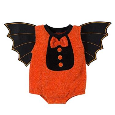 Imagem de Macaquinho para bebês meninas meninos meninas infantil Halloween Costome macacão macacão para bebê (laranja, 18-24 meses)