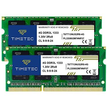 Imagem de Timetec Kit de 8 GB (2 x 4 GB) DDR3 1333 MHz PC3-10600 Non-ECC Unbuffered 1,5 V CL9 2Rx8 Dual Rank 204 pinos SODIMM Laptop Notebook PC Módulo de memória RAM Upgrade (8 GB KIT (2 x 4 GB))