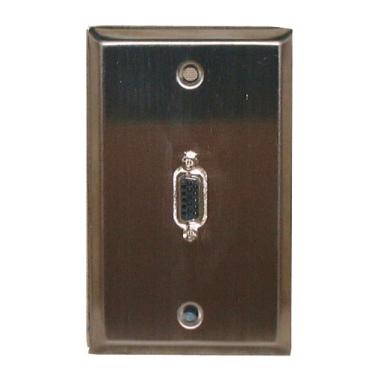Imagem de Placa de parede de aço inoxidável Philmore Single Gang com conector único HD15 (VGA); 75-1007