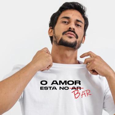 Imagem de Camiseta O Amor Está No Bar Divertida Camisa Meme Boteco - Use Clan