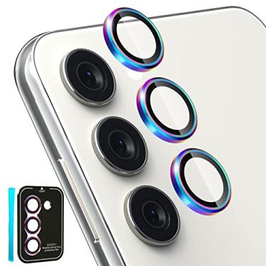 Imagem de CloudValley [3 peças para Samsung Galaxy S23 / S23 Plus protetor de lente de câmera, vidro temperado 9H + anel protetor de tela de lente individual de liga de alumínio para S23/S23+ 5G 2023, colorido