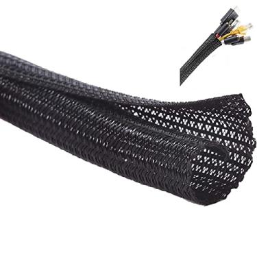 Imagem de Protetor de cabo de 3 m - 1/5.1 cm de diâmetro, manga Hibucuo para gerenciamento de cabos, tubo de tear de fio, manga dividida para cabo USB, cabo de alimentação, cabo de áudio, vídeo, TV, computador,