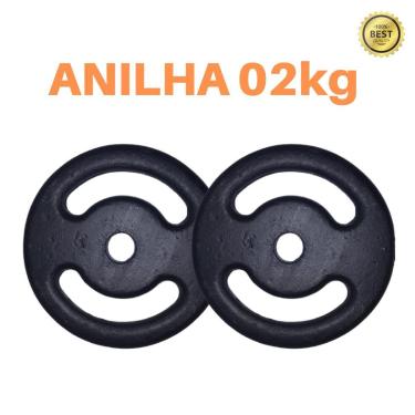 Imagem de Kit 2 X Anilhas Super Premium 2kg Ferro Pintada-Unissex