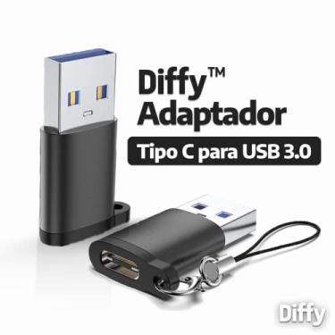 Imagem de Adaptador Plug Conversor Tipo C Para Usb 3.0 Dados e Carregamento