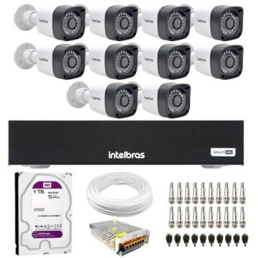 Imagem de Kit 10 Câmeras Tudo Forte TF 2020 B Full HD 1080p Bullet Visão Noturna 20M Proteção IP66 Dvr Intelbras MHDX 3116-C 16 Canais HD 1TB Purple