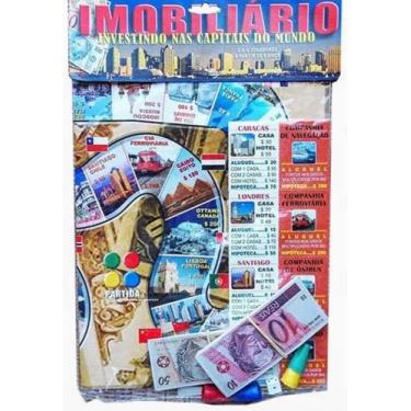 Imagem de PMBI Jogo de Tabuleiro Imobiliário Investindo Nas Capitais Do Mundo - 4 Jogadores - 3 Anos ou Mais