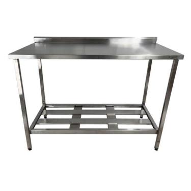 Imagem de Mesa Aço Inox Profissional 140x70x90 cm com Espelho Nortinox