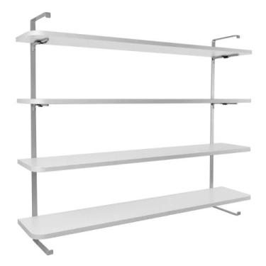Imagem de Prateleira de parede 100 x 20 cm com 4 níveis para Decoração de Sala Q