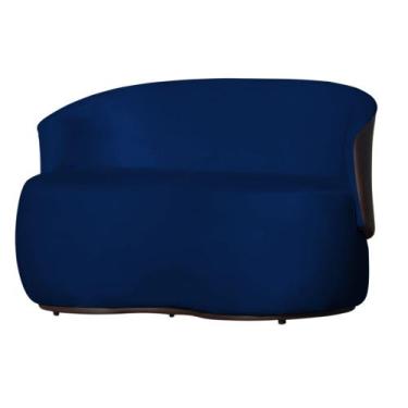 Imagem de Namoradeira 2 Lugares Orgânica Decorativa Beatriz Veludo Azul Marinho/