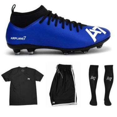 Imagem de Chuteira Botinha De Campo + Short + Camiseta + Meião-Masculino
