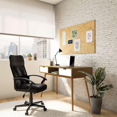 Imagem de Cadeira de Escritório Diretor Giratória Marlene Preta - Mobly