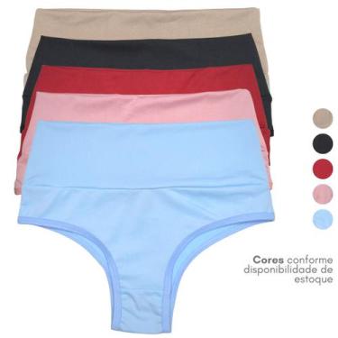 Imagem de Kit 8 Calcinha Feminina Cós Alto Duplo Forro Algodao Viére, GG, Variad