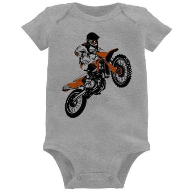 Imagem de Body Bebê Motocross Jump Laranja - Foca na Moda, Cinza, GG