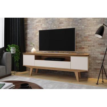 Imagem de Rack 1,60 de largura íris camarú-perola -robel--village - Village Móve