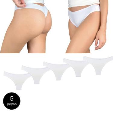 Imagem de Kit 5 Calcinhas Fio Dental Try Basics Algodão Cotton Básica Lisa Moda 