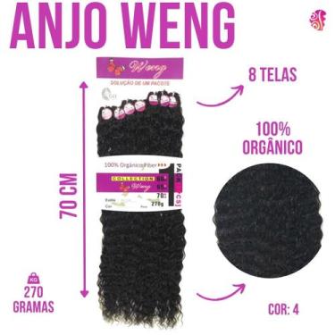 Imagem de Cabelo Organico Cacheado Anjo 70Cm Identico Ao Humano + Agulha - Weng,
