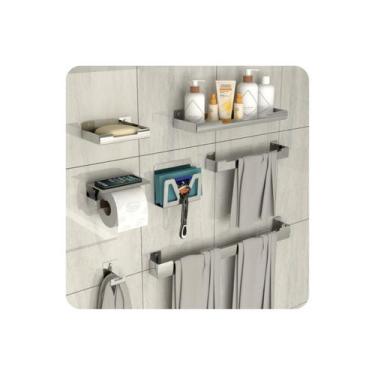 Imagem de Kit de Acessórios Para Banheiro 7 Peças Inox UN.ELG - Unidas