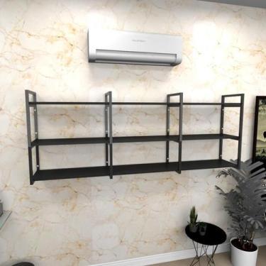 Imagem de Estante industrial escritório aço cor preto 180x30x68cm (C)x(L)x(A) co